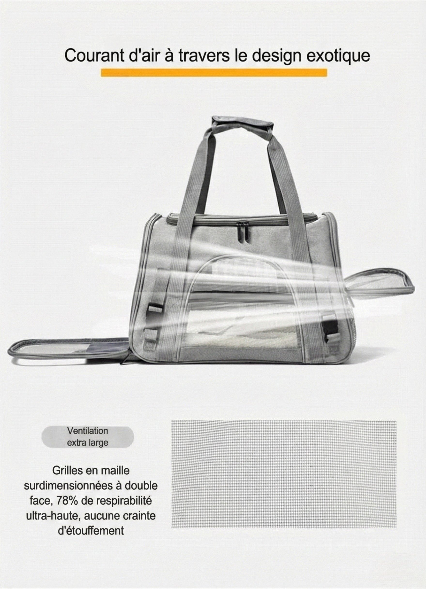 Sac de transport souple et respirant pour chat – Modèle MatouGo