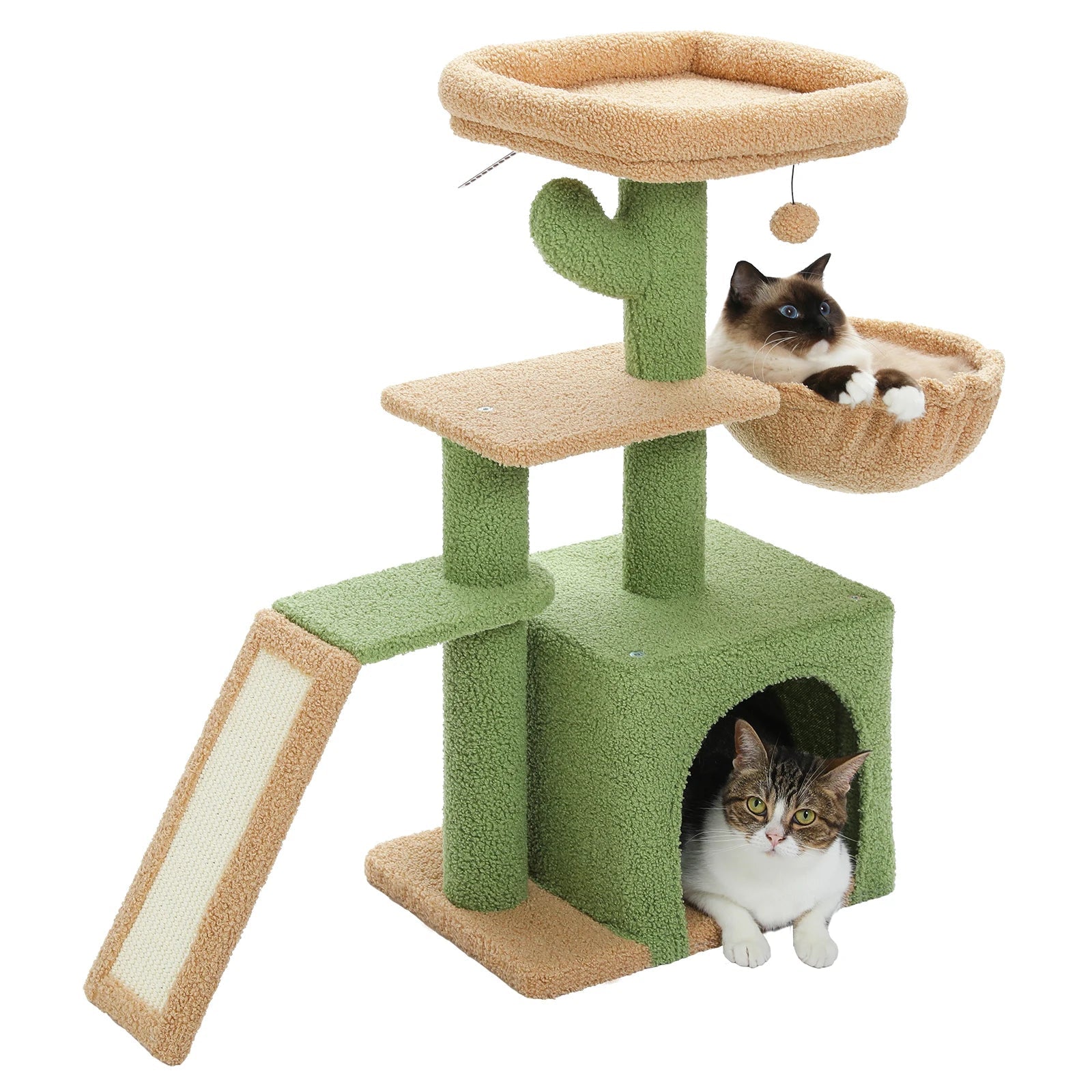 Arbre à chat compact d’intérieur en bois – Modèle MatouNest