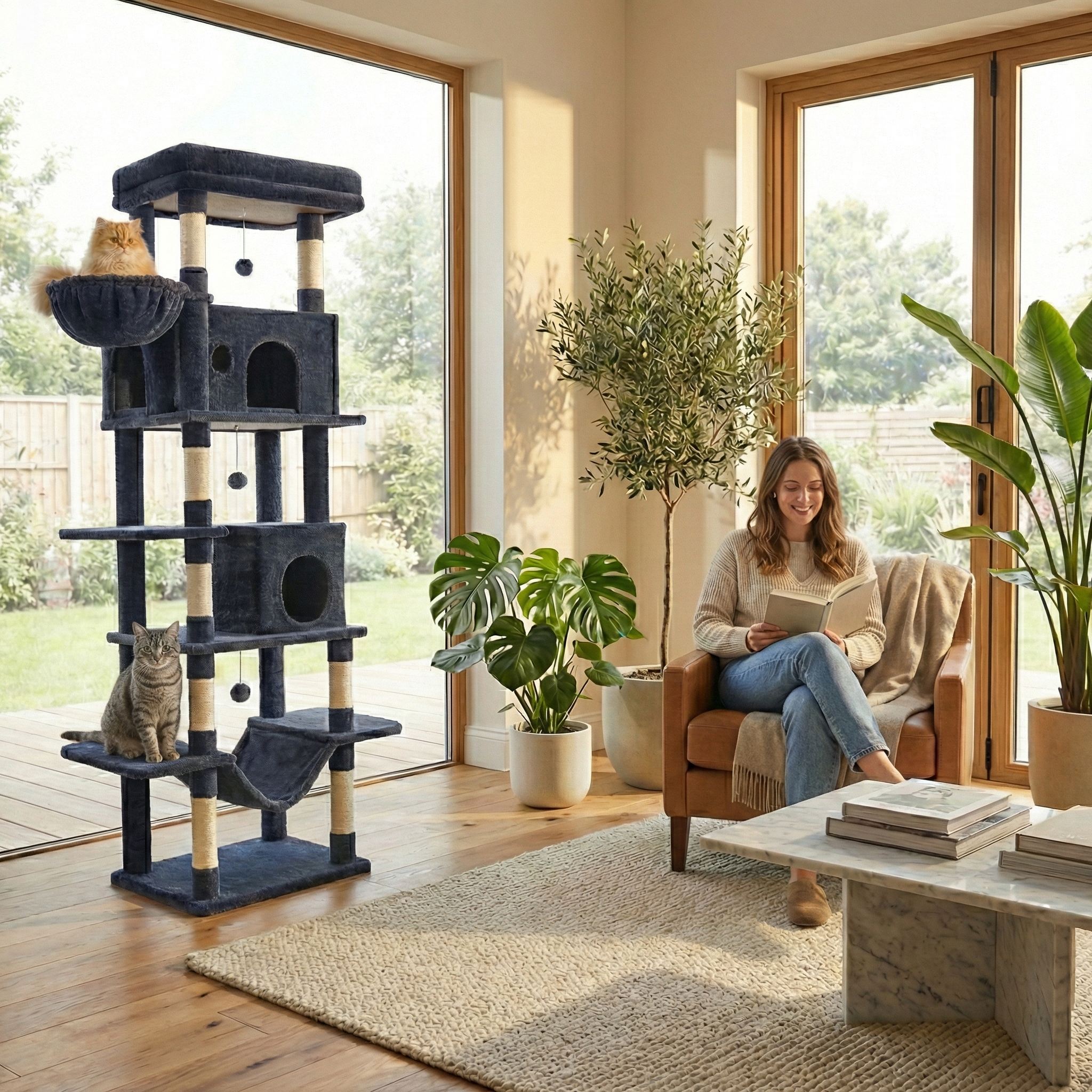 Arbre à chat 210 cm  – Modèle MatouVilla XL